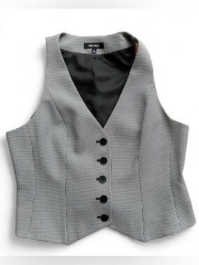 Office Siren Poet Core Black & White Houndstooth Vest